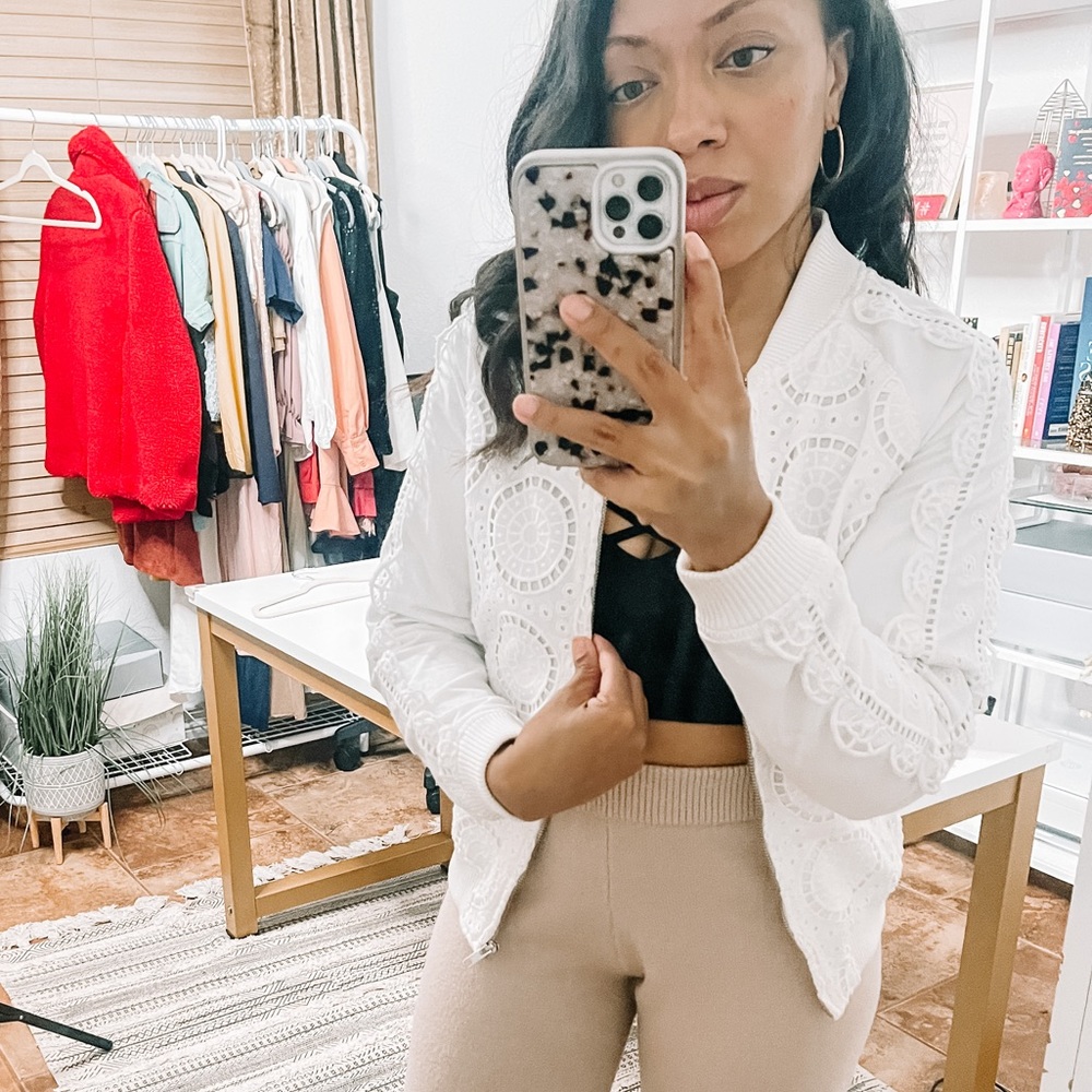 *Opening Ceremony White Bomber Jacket Sz XS - Picture 3 of 15